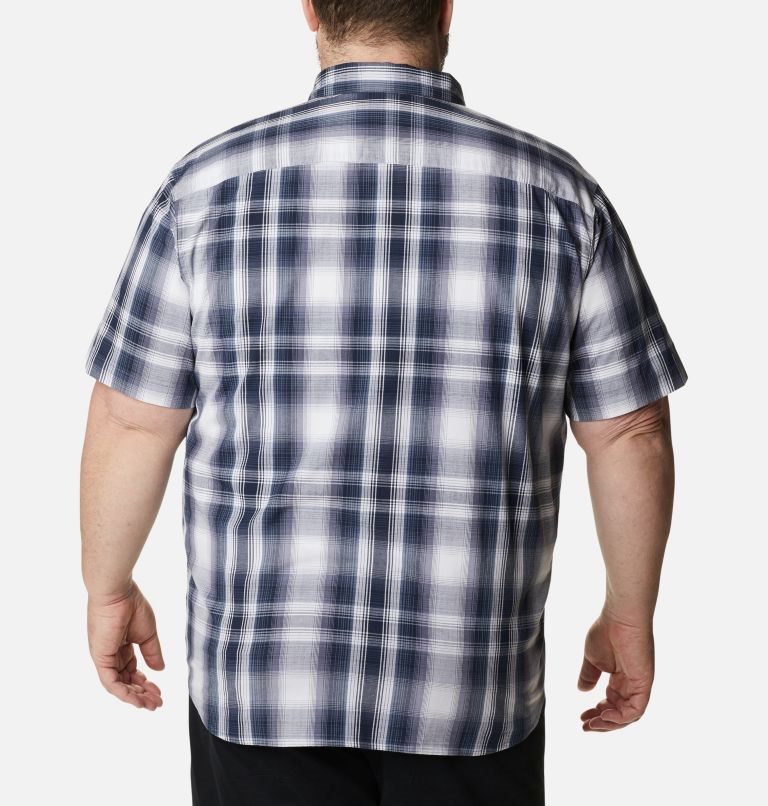 Men's Columbia Rapid Rivers II Short Sleeve Shirts Grey / Navy | Plus Size CA-Y01L6